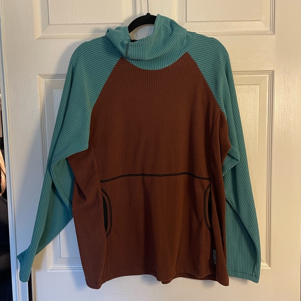 Melanzana Turquoise and Chocolate Pullover
